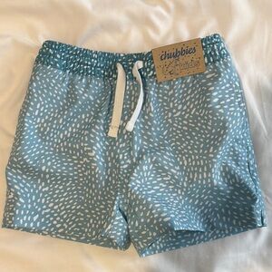 Chubbies Kids Light Blue and White Swim Shorts